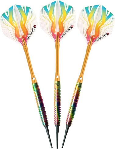 Elkadart Rainbow 90% Tungsten Soft Tip Darts with Storage/Travel Case in Kuwait