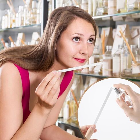 200 قطعة من شرائط اختبار العطور، شرائط اختبار العطر، شرائط اختبار ورقية للزيوت العطرية البيضاء للاستعمال مرة واحدة لاختبار العطور والزيوت العطرية العلاجية (9 × 1.5 سم) in Kuwait