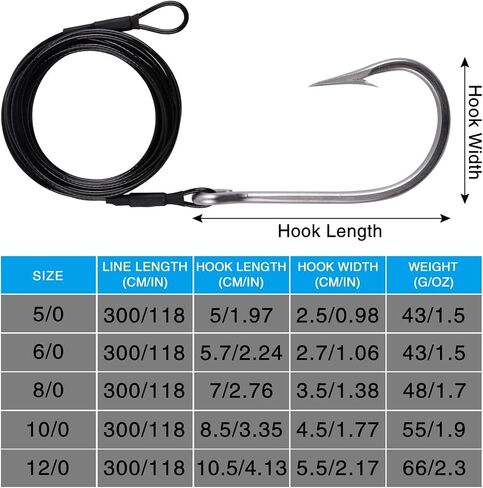 Fishing Shark Rigs Surf Fishing Stainless Steel Cable Leader Wire with Tuna Shark Hooks Saltwater Fishing Deep Sea Hooks Big Fish Shark Leader Rig in Saudi Arabia