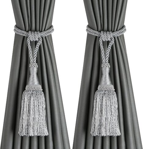 2 Pack Gold Curtain Tiebacks with Weighted Tassel,Modern Rope Window Curtain Ties Backs for Draperies, Outdoor Elegant Decorative Curtain Holdbacks in Saudi Arabia