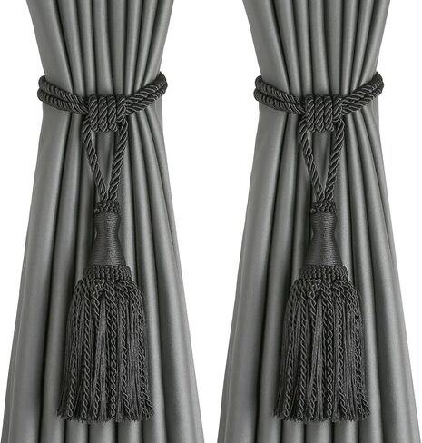 2 Pack Gold Curtain Tiebacks with Weighted Tassel,Modern Rope Window Curtain Ties Backs for Draperies, Outdoor Elegant Decorative Curtain Holdbacks in Saudi Arabia