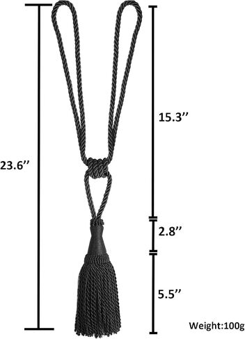 2 Pack Gold Curtain Tiebacks with Weighted Tassel,Modern Rope Window Curtain Ties Backs for Draperies, Outdoor Elegant Decorative Curtain Holdbacks in Saudi Arabia