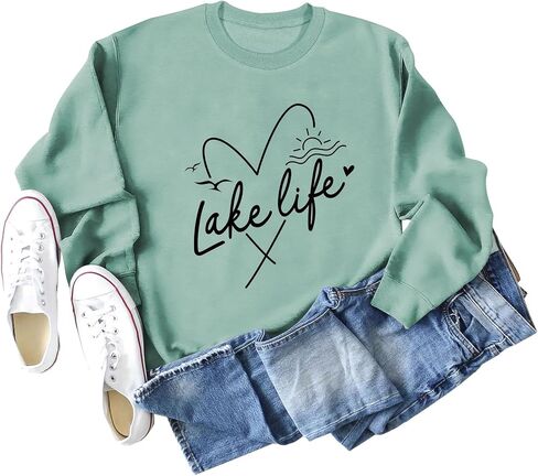 Women's LAKE LIFE Sweatshirt - A Must-Have for Lake Lovers! in Saudi Arabia