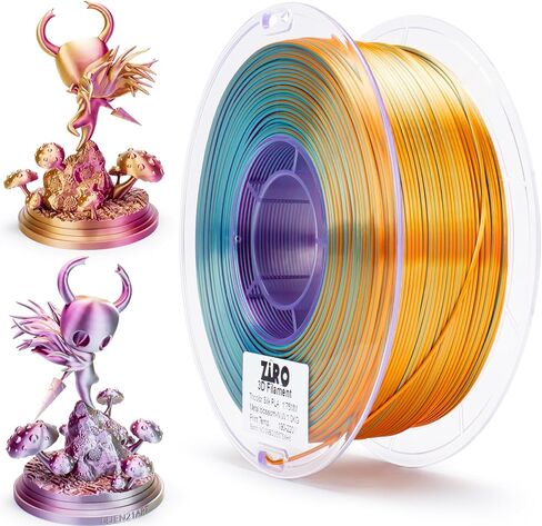 ZIRO 3D Printer Filament, Shiny PLA Fast Gradient Color Change, Glossy Color Change by Length PLA, Fit Most fdm 3D Printers, Dimensional Accuracy +/-0.03mm, 1KG/2.2lb Spool, Pastel Pearl(Silk) in Saudi Arabia