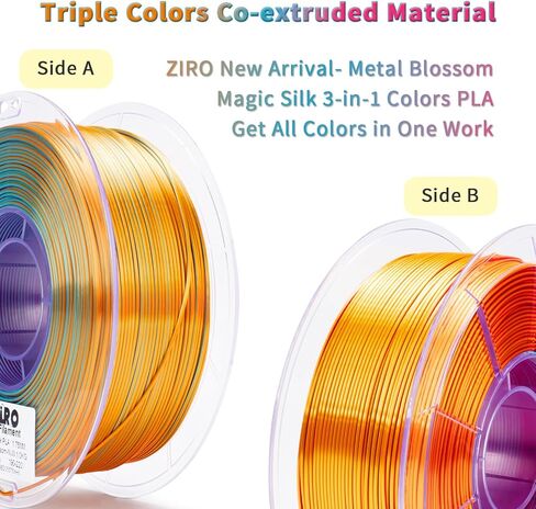 ZIRO 3D Printer Filament, Shiny PLA Fast Gradient Color Change, Glossy Color Change by Length PLA, Fit Most fdm 3D Printers, Dimensional Accuracy +/-0.03mm, 1KG/2.2lb Spool, Pastel Pearl(Silk) in Saudi Arabia