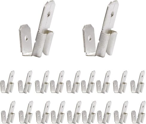 25 PCS Piggyback Spade Connectors, 3 Way Wire Connector Male to Female Brass Quick Disconnect Connectors, Piggyback Terminals Crimp-Silver in Saudi Arabia