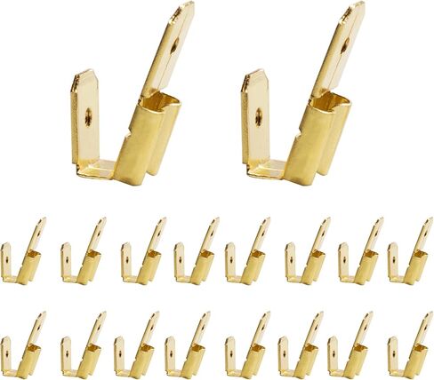 25 PCS Piggyback Spade Connectors, 3 Way Wire Connector Male to Female Brass Quick Disconnect Connectors, Piggyback Terminals Crimp-Silver in Saudi Arabia