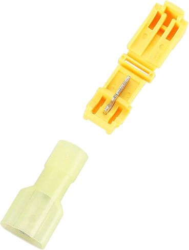 Baomain T-Tap Wire Connectors, Quick Splice Wire Terminals with 1/4" Nylon Fully Male Spade Connectors Kit AWG 22-18 Gauge Red 20 PCS/10 Pairs (Red) in Saudi Arabia
