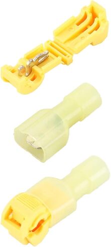 Baomain T-Tap Wire Connectors, Quick Splice Wire Terminals with 1/4" Nylon Fully Male Spade Connectors Kit AWG 22-18 Gauge Red 20 PCS/10 Pairs (Red) in Saudi Arabia