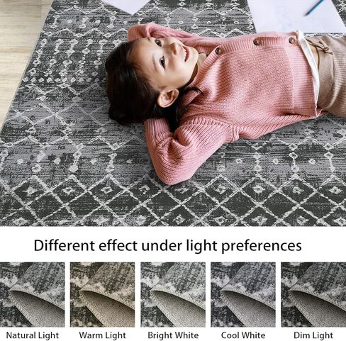 Runner Rug Washable Boho Moroccan Hallway Runner Rug Entryway Rug, Stain Resistant Non-Slip Geometric Distressed Bedroom Rug Runner Entrance Carpet for Laundry Kitchen, Multi, 2' x 6' in Kuwait