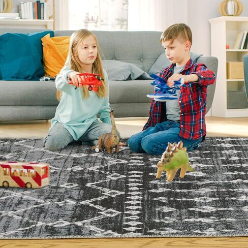 Runner Rug Washable Boho Moroccan Hallway Runner Rug Entryway Rug, Stain Resistant Non-Slip Geometric Distressed Bedroom Rug Runner Entrance Carpet for Laundry Kitchen, Multi, 2' x 6' in Kuwait