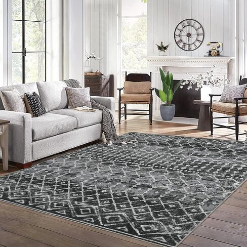 Runner Rug Washable Boho Moroccan Hallway Runner Rug Entryway Rug, Stain Resistant Non-Slip Geometric Distressed Bedroom Rug Runner Entrance Carpet for Laundry Kitchen, Multi, 2' x 6' in Kuwait