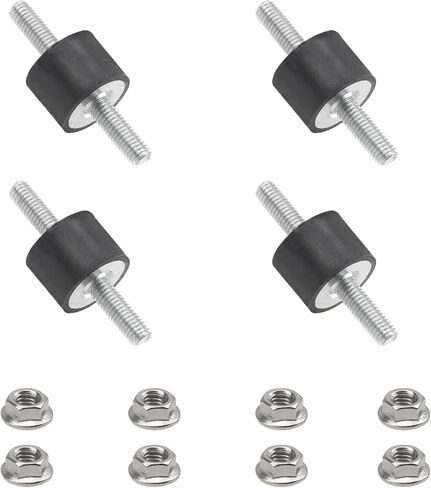 4Pcs M8x23 Rubber Studs Shock Absorber Anti-Vibration Isolator Mounts, 30x20mm Rubber Cylindrical Vibration Isolation Mount with Locknut(VV) in Saudi Arabia