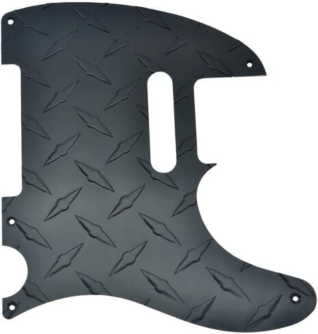 KAISH لوحة ألماس عتيقة 5 فتحات Tele Pickguard مع لوحة تحكم لوحة ألماس ألمنيوم معدنية ومسامير لمذيع FD الأمريكي/المكسيكي باللون الأسود in Kuwait