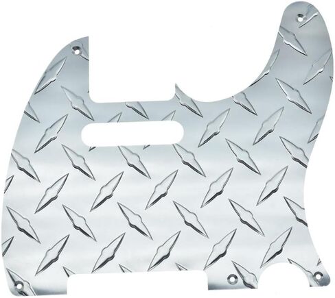 KAISH لوحة ألماس عتيقة 5 فتحات Tele Pickguard مع لوحة تحكم لوحة ألماس ألمنيوم معدنية ومسامير لمذيع FD الأمريكي/المكسيكي باللون الأسود in Kuwait