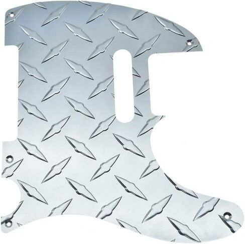 KAISH لوحة ألماس عتيقة 5 فتحات Tele Pickguard مع لوحة تحكم لوحة ألماس ألمنيوم معدنية ومسامير لمذيع FD الأمريكي/المكسيكي باللون الأسود in Kuwait