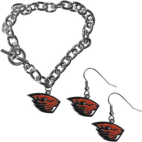 Siskiyou NCAA unisex-adult Chain Bracelet and Dangle Earring Set in Saudi Arabia