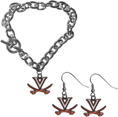 Siskiyou NCAA unisex-adult Chain Bracelet and Dangle Earring Set in Saudi Arabia