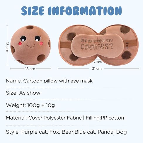 2-in-1 Compact Zippered Travel Pillow Sleep Mask - Comfy Support with One Size Fits Most, Ideal for Travel, Road Trips, or Relaxing at Home (Sloth) in Saudi Arabia