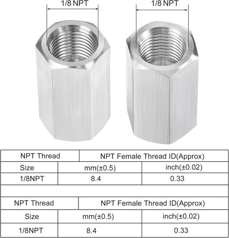 uxcell Full Hex Coupling 1/4NPT Female x 1/4NPT Female Coupler Fitting for Water Oil Air Pressure Gauge Temp Sensor, 4pcs in Saudi Arabia