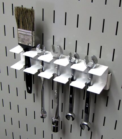 Wall Control Pegboard Slotted Tool Holder Bracket Slotted Metal Pegboard Accessory for Wall Control Pegboard and Slotted Tool Board – White in Saudi Arabia
