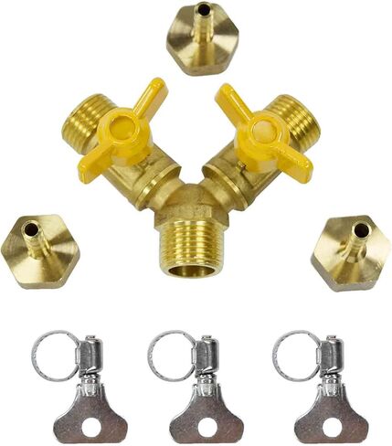 Brass 3 Way Shut-Off Valve, 5/8" Hose Barb 2 Switch Y Shaped Ball Valve Water/Fuel/Air in Saudi Arabia