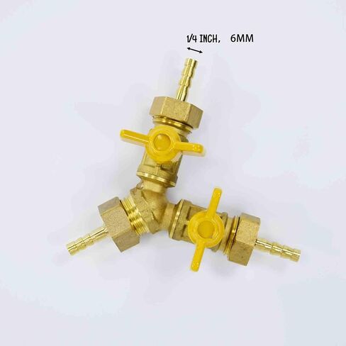 Brass 3 Way Shut-Off Valve, 5/8" Hose Barb 2 Switch Y Shaped Ball Valve Water/Fuel/Air in Saudi Arabia