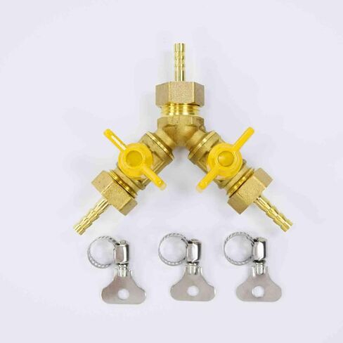 Brass 3 Way Shut-Off Valve, 5/8" Hose Barb 2 Switch Y Shaped Ball Valve Water/Fuel/Air in Saudi Arabia