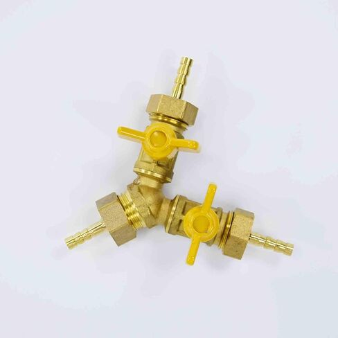 Brass 3 Way Shut-Off Valve, 5/8" Hose Barb 2 Switch Y Shaped Ball Valve Water/Fuel/Air in Saudi Arabia