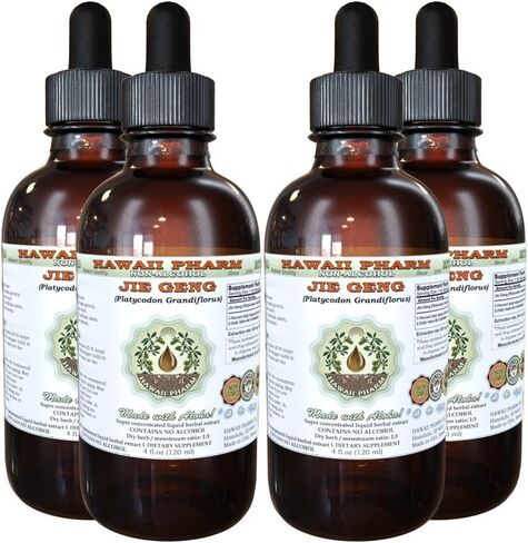Hawaii Pharm Jie Geng Alcohol-FREE Liquid Extract, Jie Geng, Platycodon (Platycodon Grandiflorus) Root Glycerite Natural Herbal Supplement 2 oz in Saudi Arabia