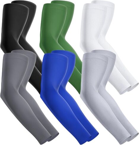 Fivali Arm Sleeves for Men Women: 6 Pairs Cooling Arm Compression Sleeve Youth Sports in Saudi Arabia
