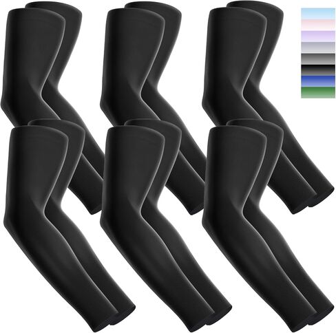 Fivali Arm Sleeves for Men Women: 6 Pairs Cooling Arm Compression Sleeve Youth Sports in Saudi Arabia