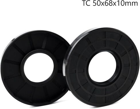 XiKe ختم عمود الزيت، أختام الشفاه، TC 50x68x8 مم غطاء مطاطي النتريل شفة مزدوجة مع زنبرك، أختام زيت لأعمدة التحمل، أعمدة دوارة، إلخ، عبوة سوداء مكونة من 2 in Kuwait