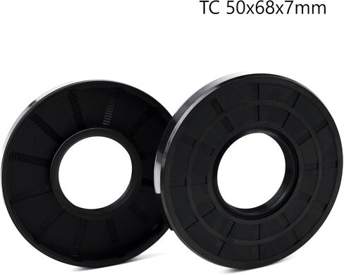 XiKe ختم عمود الزيت، أختام الشفاه، TC 50x68x8 مم غطاء مطاطي النتريل شفة مزدوجة مع زنبرك، أختام زيت لأعمدة التحمل، أعمدة دوارة، إلخ، عبوة سوداء مكونة من 2 in Kuwait