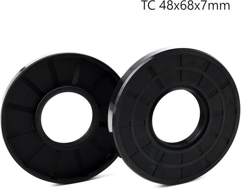 XiKe ختم عمود الزيت، أختام الشفاه، TC 50x68x8 مم غطاء مطاطي النتريل شفة مزدوجة مع زنبرك، أختام زيت لأعمدة التحمل، أعمدة دوارة، إلخ، عبوة سوداء مكونة من 2 in Kuwait