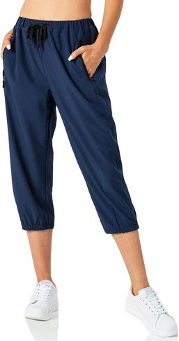 Butrends Women's Sweatpants Capri Pant Cropped Outdoor Workout Running Pants Zipper in Saudi Arabia
