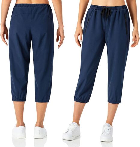 Butrends Women's Sweatpants Capri Pant Cropped Outdoor Workout Running Pants Zipper in Saudi Arabia
