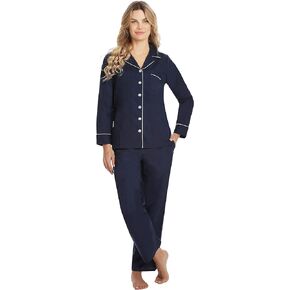 EVERDREAM Women’s Pajama Set, Solid Lightweight Botton Down Pajamas for Women