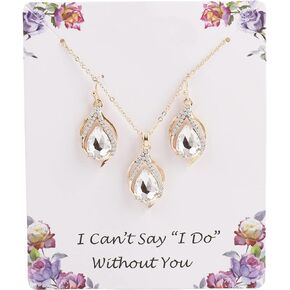 ZHUWE I Can't Say I Do Without You | 1 4 6 8 Sets Bridesmaid Jewelry Sets for Women Necklace and Earring Set for Wedding Gifts