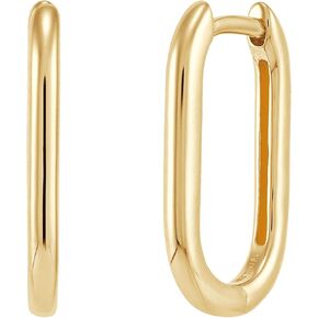 Welry 18mm Oval Hoop Earrings in 14K Yellow Gold in Kuwait