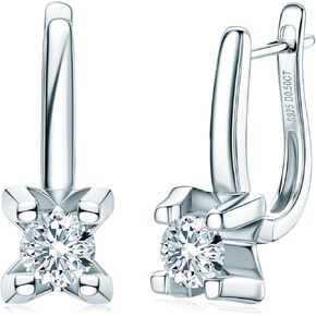 AINUOSHI Moissanite Hoop Earrings for Women, 925 Sterling Silver White Gold & Yellow Gold Plated Moissanite Diamond Earrings,D-E Color Moissanite,Hypoallergenic,Jewelry Box Packed