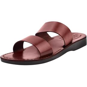 Holy Land Market Unisex Adults/Children Genuine Leather Biblical Sandals/Flip Flops/Slides/Slippers (Jesus - Yashua) The Good Shepherd Style I