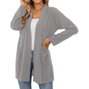 سترة QUALFORT الناعمة للنساء بأكمام طويلة مع جيوب in Kuwait