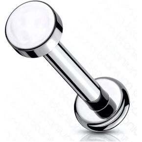 16 Gauge Implant Grade Titanium Internally Threaded Labret Studs with Flat Round Top