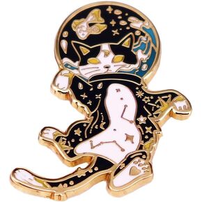 Astronaut Cat Enamel Pin Badge Constellation Lapel Pins Cartoon Cat Lover Gift for Women Men Backpack Hat Jacket Bag Student Gift