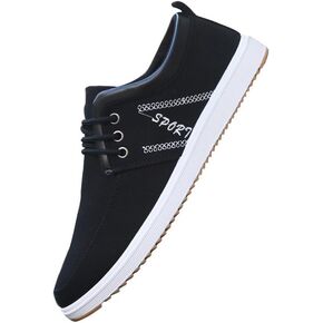 tazimall Casual Sneakers for Men Comfortable Lace-Up Canvas Shoes Low Top Walking Shoes