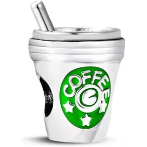 MiiFort Drink Coffee Cup Charm for Bracelets Take a Break Bead for Women Coffee Lover Mania