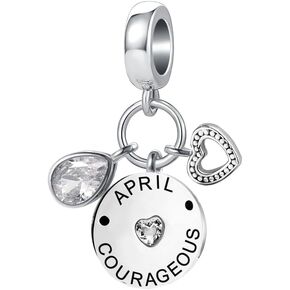 Teardrop Birthstone Heart Charm Fit Pandora Bracelets Happy Birthday Love Bead for Women Mom in Kuwait