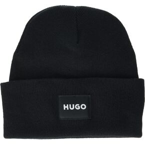 HUGO Men's Square Logo Cotton Blend Beanie