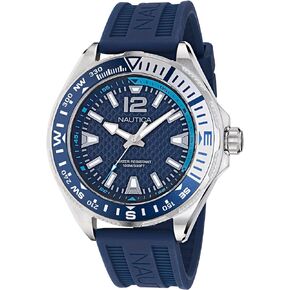 Nautica Men's NAPCWF305 Clearwater Beach Blue Silicone Strap Watch